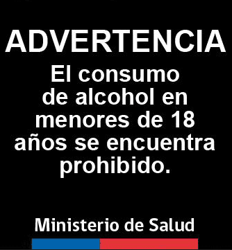 ADVERTENCIA: el consumo de alcohol en menores de 18 años se encuentra prohibido. Ministerio de Salud.